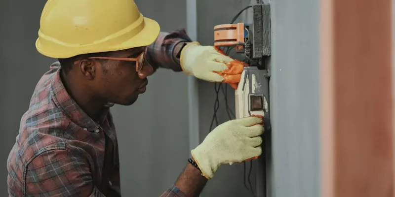 Servicetechniker arbeitet an einer technischen Anlage
